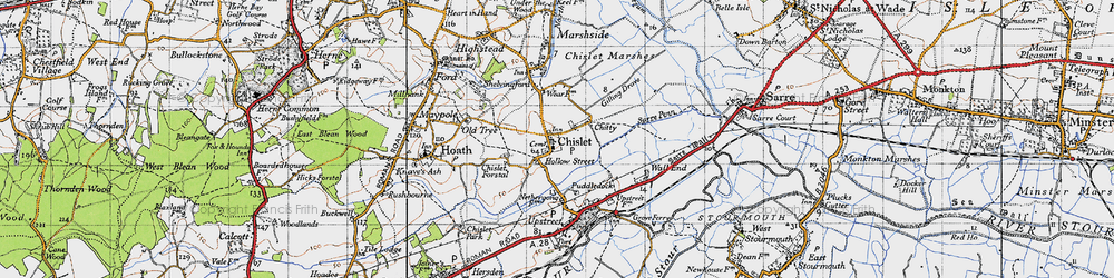 Old map of Chitty in 1947