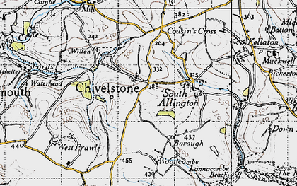 Old map of Chivelstone in 1946