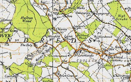 Old map of Brun Grange in 1946
