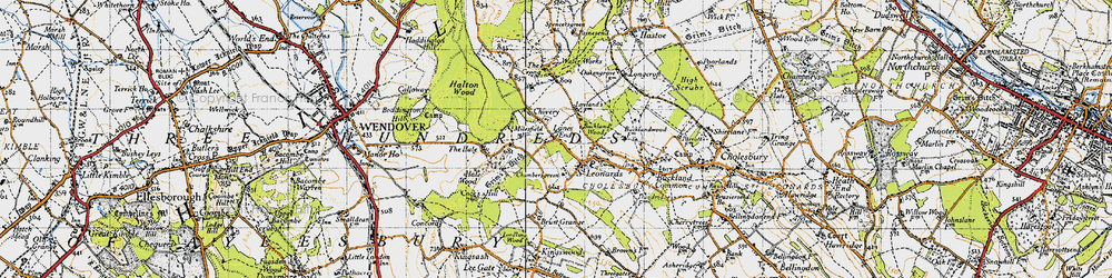 Old map of Brun Grange in 1946