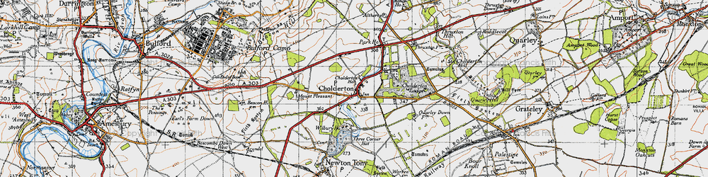 Old map of Cholderton in 1940