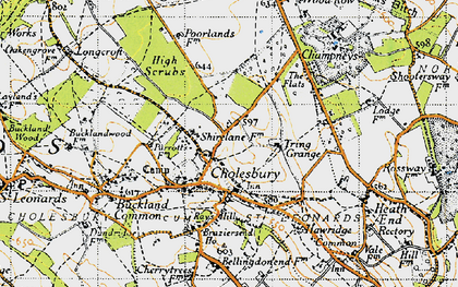 Old map of Cholesbury in 1946