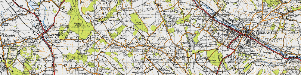 Old map of Cholesbury in 1946