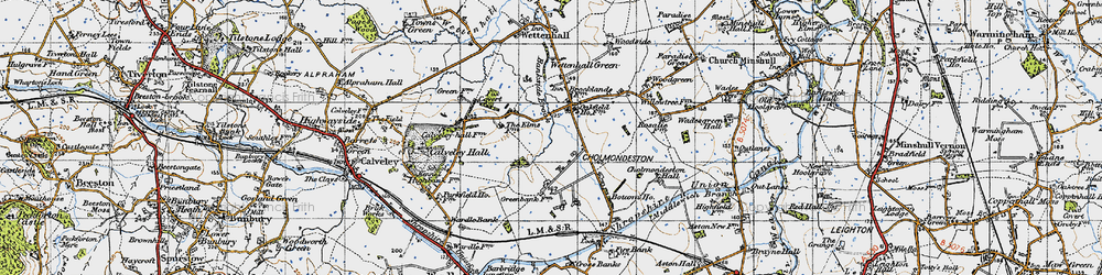 Old map of Cholmondeston in 1947