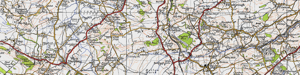 Old map of Cholwell in 1946