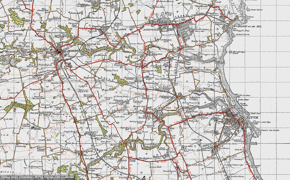 Old Map of Choppington, 1947 in 1947