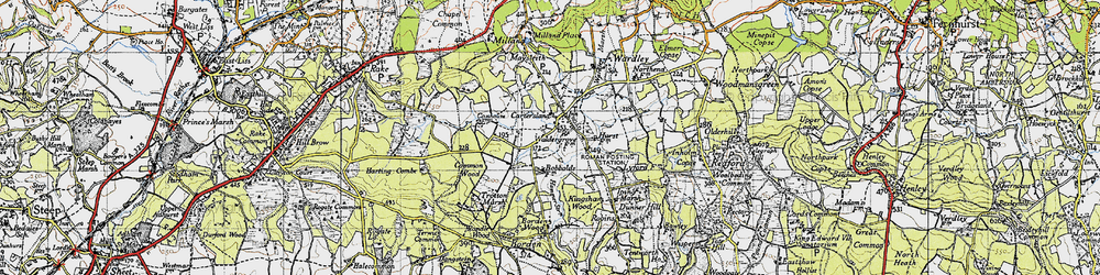 Old map of Chorley Common in 1940
