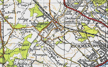 Old map of Chorleywood Bottom in 1946