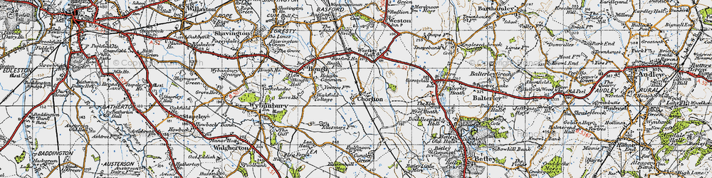 Old map of Chorlton in 1946