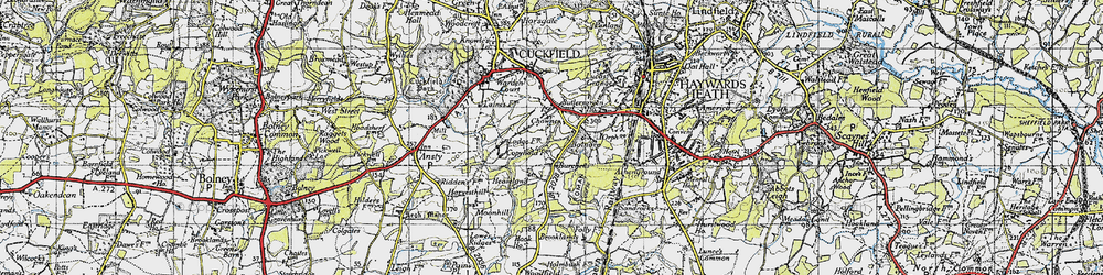 Old map of Burchetts in 1940