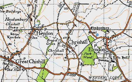 Old map of Chrishall in 1946