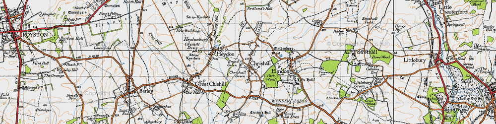 Old map of Chrishall in 1946