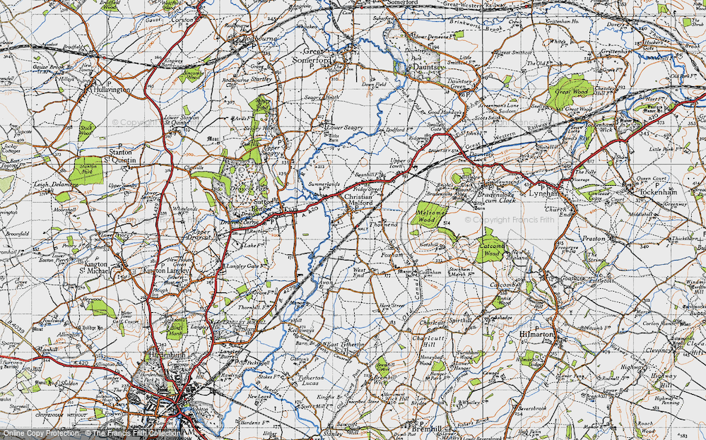 Old Map of Christian Malford, 1947 in 1947