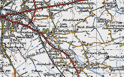 Old map of Christleton in 1947