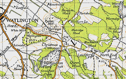Old map of Christmas Common in 1947