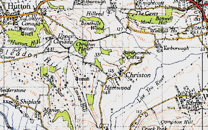 Old map of Christon in 1946