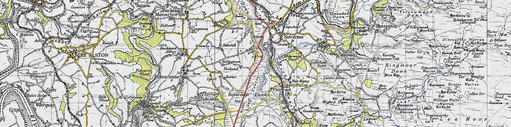 Old map of Chub Tor in 1946