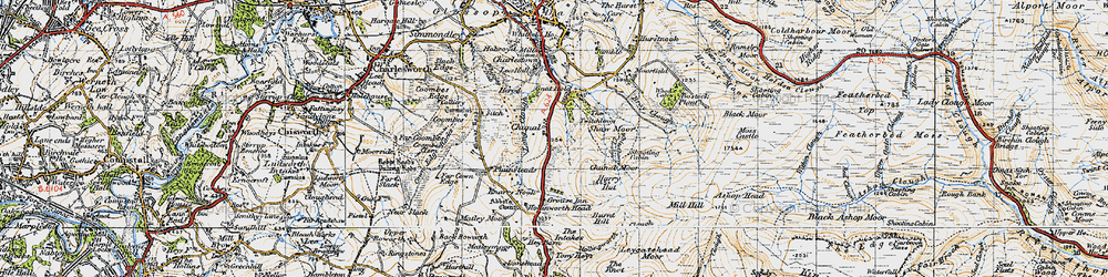 Old map of Chunal in 1947