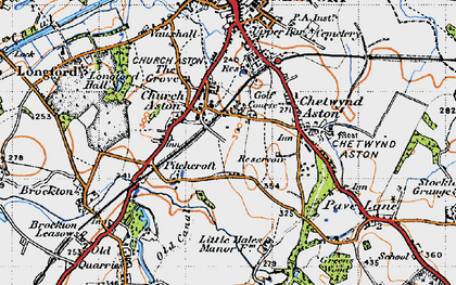 Old map of Church Aston in 1946