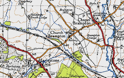 Old map of Church Brampton in 1946
