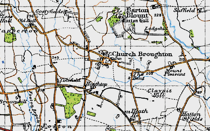 Old map of Church Broughton in 1946