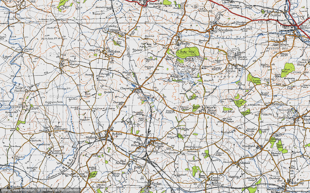 Old Map of Church Charwelton, 1946 in 1946