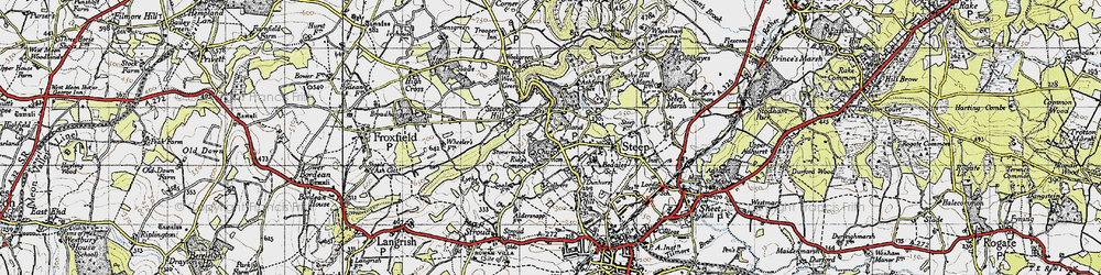 Old map of Church Common in 1945