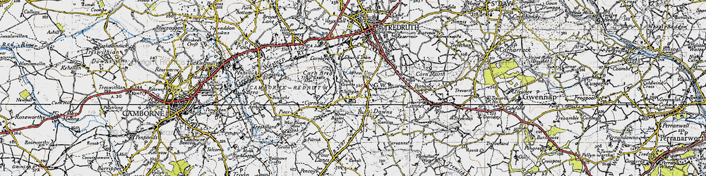 Old map of Church Coombe in 1946