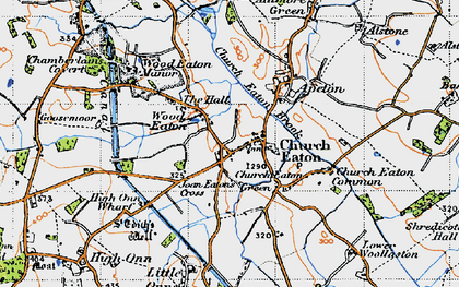 Old map of Church Eaton in 1946