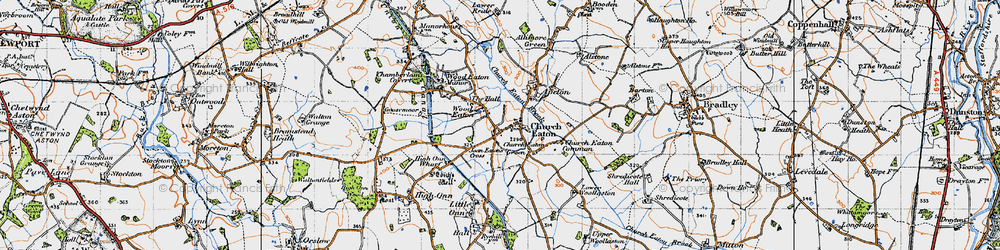 Old map of Church Eaton in 1946