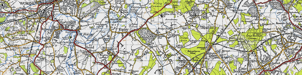 Old map of Church End in 1940