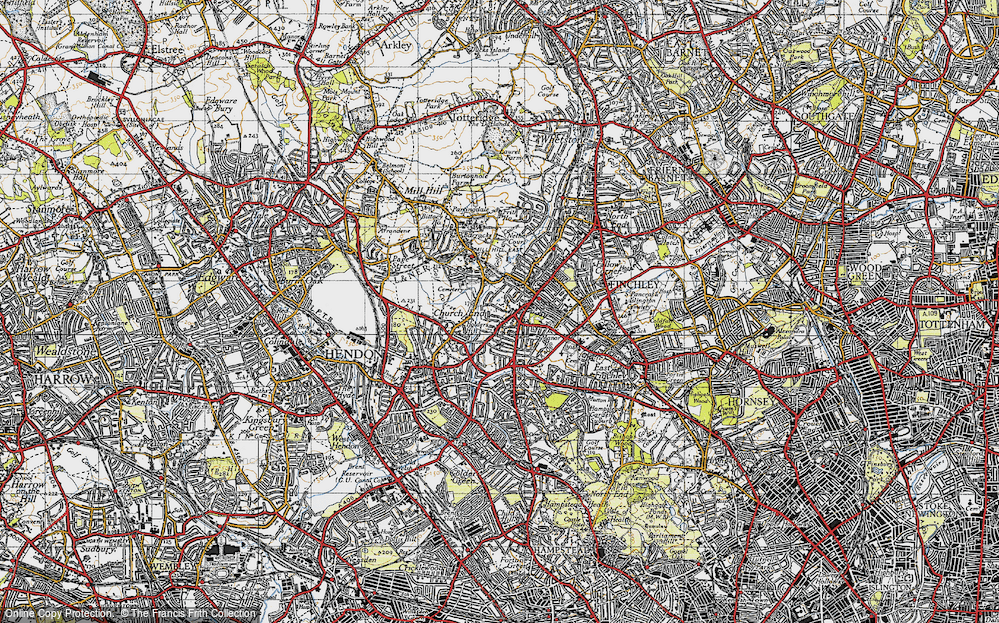 Old Map of Church End, 1945 in 1945