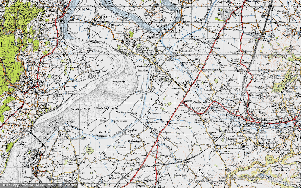 Old Map of Historic Map covering Splatt Br in 1946
