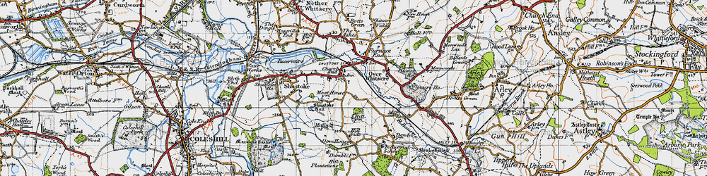 Old map of Church End in 1946
