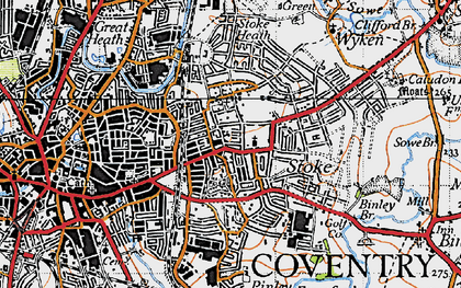 Old map of Church End in 1946