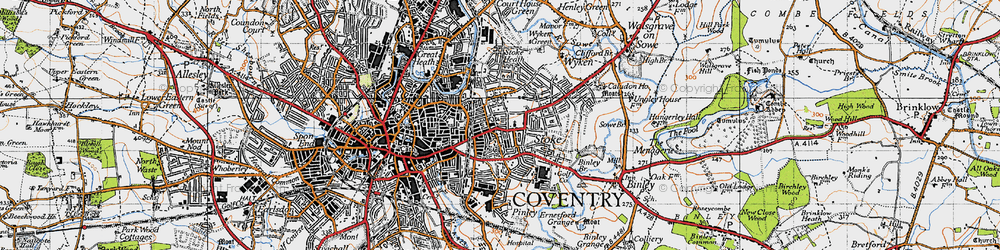 Old map of Church End in 1946