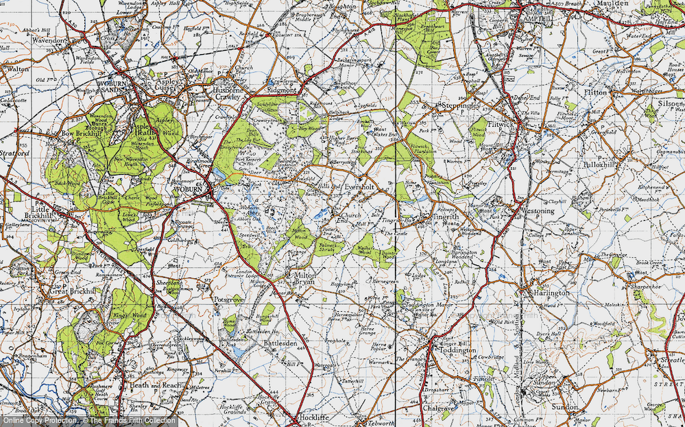 Old Map of Historic Map covering Witts End in 1946
