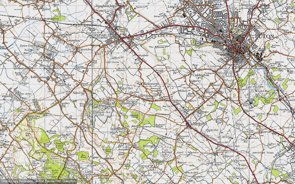 Old Map of Historic Map covering Kensworth Ho in 1946