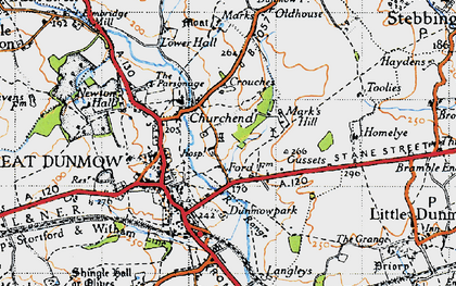 Old map of Merks Hall in 1946