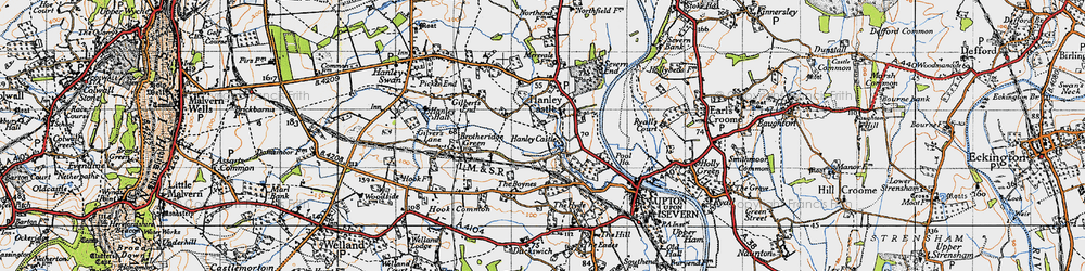 Old map of Church End in 1947