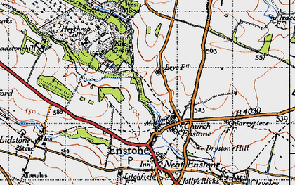 Old map of Church Enstone in 1946