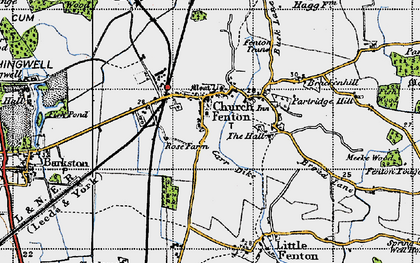 Old map of Church Fenton in 1947