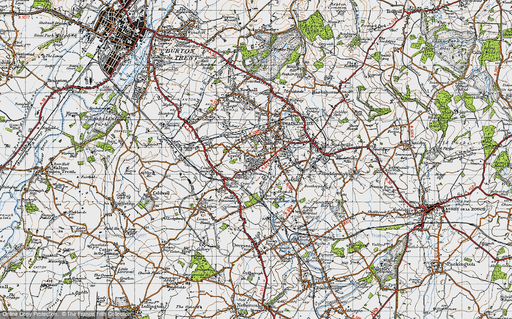 Old Map of Church Gresley, 1946 in 1946