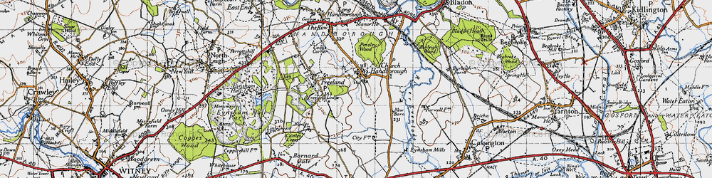 Old map of Church Hanborough in 1946