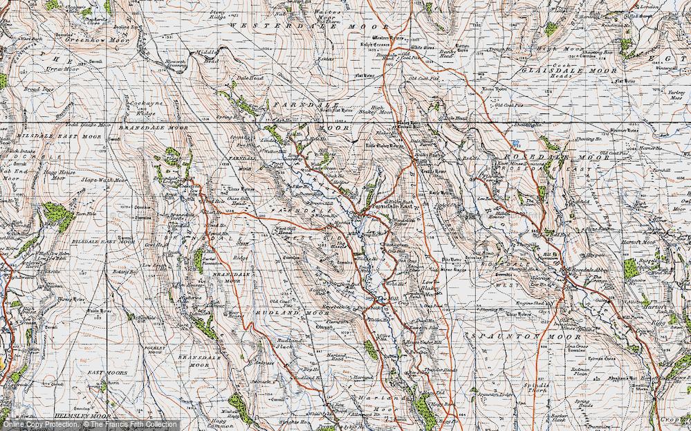 Old Map of Church Houses, 1947 in 1947