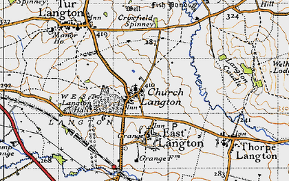 Old map of Church Langton in 1946