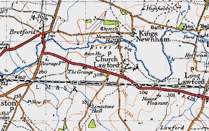 Old map of Church Lawford in 1946