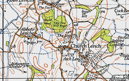 Old map of Church Lench in 1946