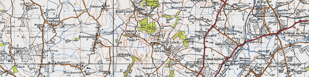 Old map of Church Lench in 1946