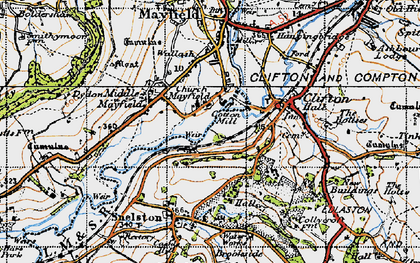 Old map of Church Mayfield in 1946